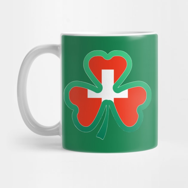 Swiss Flag for st patricks day, Irish Shamrock by Myteeshirts